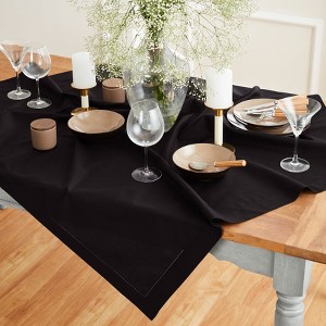 Solino Home Cotton and Linen Hemstitch Table Throw - 1 of 4