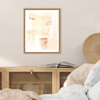 June Erica Vess Liquid Chiffon II Abstract Canvas Art with Maple Frame