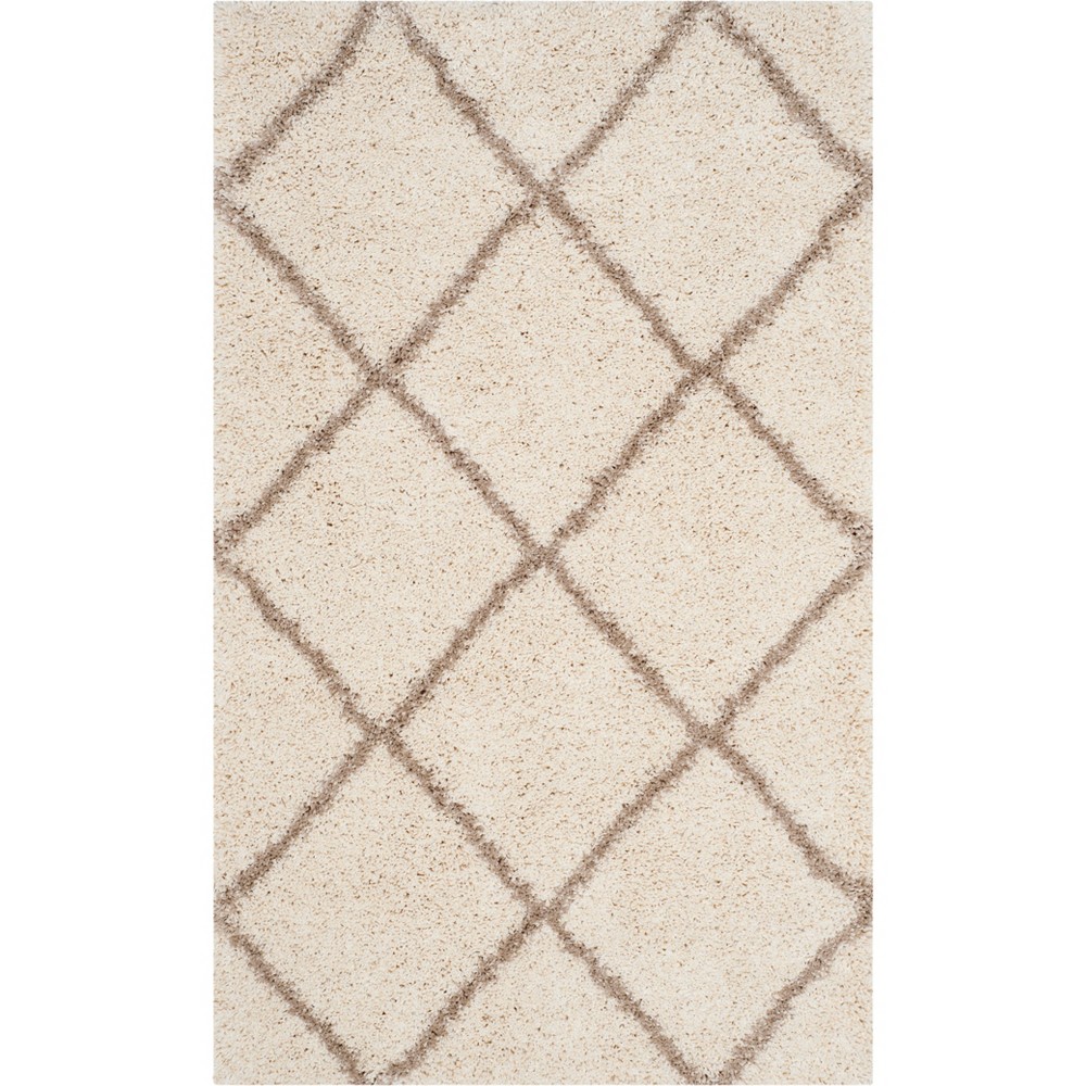 4'x6' Hudson Shag Area Rug Ivory/Beige - Safavieh