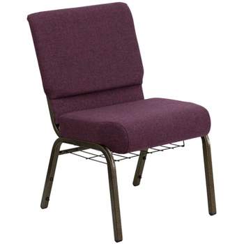 Emma and Oliver 21"W Church/Reception Guest Chair with Communion Cup Book Rack