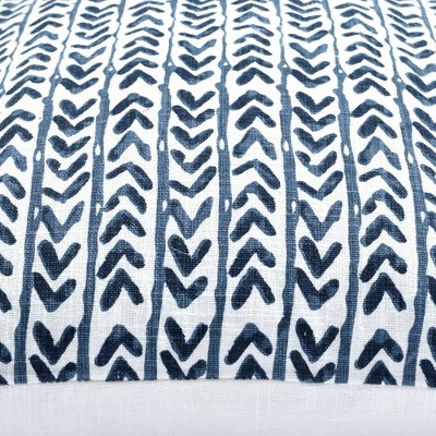Navy Soft Cotton 20"x20" Geometric Print Throw Pillow Cover