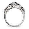Black Bow Jewelry Men's 20mm Stainless Steel Antiqued Shield Cross Tapered Ring - 2 of 4