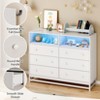 Whizmax 6 Drawer Double Dresser TV Stand, Bedroom Dresser with Power Outlet & LED Light, Wood Dresser for Room, Hallway - 4 of 4