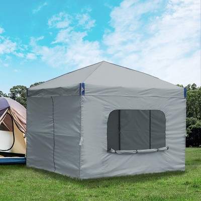 Aoodor 10' x 10' Pop Up Canopy Tent, Beach Tent with Removable Mesh Sidewalls, Portable Instant Shade Canopy with Roller Bag