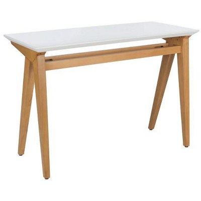 Asymmetrical Oak and White A-Frame Industrial Chic Desk