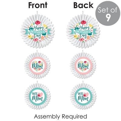 Colorful Floral Mother's Day Paper Fan Decoration Kit