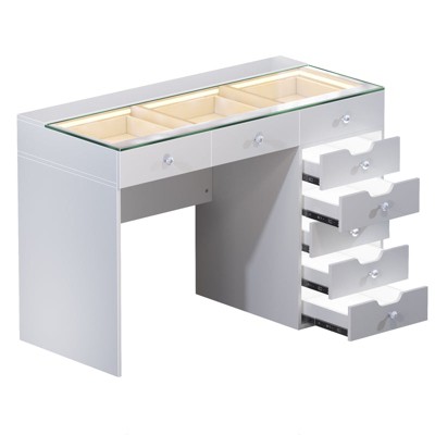 VANITII Diana 8 Vanity Desk, White
