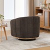 Sapphtopaz Swivel Accent Chair with Tufted Back Upholstered Pumpkin-Shape Barrel Chair with Metal Base Club Armchair for Living Room, Bedroom - 3 of 4
