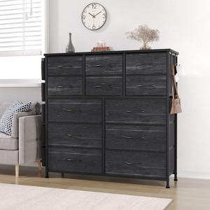 Whizmax 12 Dresser Drawer for Bedroom, Chest of Drawers, Wide Fabric Storage Drawer with Wood Tabletop for Kids Room, Closet, Hallway, Entryway - 1 of 4