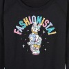 Women's - Disney - Fashionista Lightweight French Terry Wide Neck Long Sleeve Shirt - 2 of 4