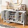 55" Storage Sideboard with Adjustable Shelves & Double Hooks, Modern 4-Door Buffet Cabinet for Dining Room Entryway-3irtyhousy - 2 of 4