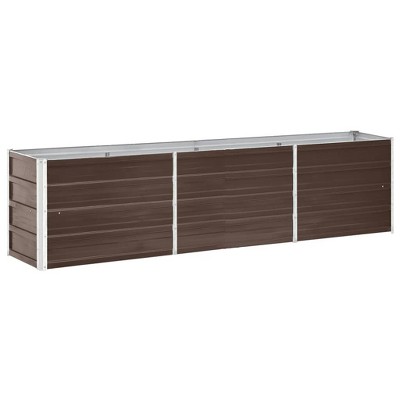 vidaXL Durable Corten Steel Planter - Weather-Resistant Rectangle Raised Bed for Outdoor Planting - 24.4"x11.8"x11.4" - Easy to Assemble Garden Décor