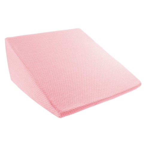 Yorkshire Home King Extra High Wedge Memory Foam Support Pillow With Rayon  From Bamboo Fiber Cover Pink : Target