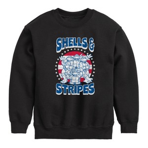 Boys' - Teenage Mutant Ninja Turtles - Shells And Stripes Graphic Long Sleeve Fleece Sweatshirt - 1 of 4