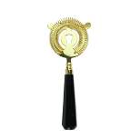 Wild Eye 9" Black and Gold Finished Stainless Steel Bar Cocktail Strainer