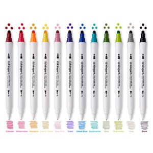 KINGART Dot Tip Markers 12 Colors - 1 of 4