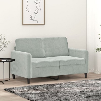 vidaXL 2-Seater Sofa Light Gray 47.2 in. Velvet