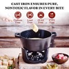 Alva Cookware Nori Cast Iron Fondue Set, Enameled, with 8 Forks, Food Warmers, Cheese Melts, Hot Chocolate Maker, Non Toxic - 2 Qt, 8" - 4 of 4