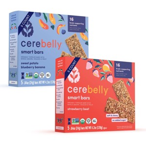 Cerebelly Organic Smart Snack Bars 4.2oz/5pk Blueberry Banana Sweet Potato + Strawberry Beet - 1 of 1