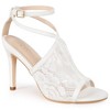 BLISSFUL STEP Women's Open Toe Ankle Strap Lace Heeled Sandals - 3 of 4