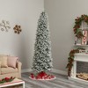 Nearly Natural 9-ft Slim Flocked Montreal Fir Artificial Christmas Tree with 1860 Bendable Branches - 4 of 4