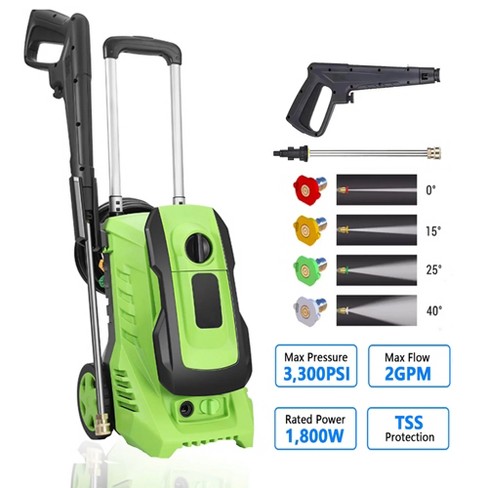 REVIEW and BREAKDOWN 1800w Electric Pressure Power Washer. hose reel,  replaceable tips, soap cannon 