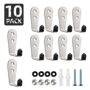 Phiestina 10-Pack Stainless Steel Hooks for Bathroom & Home Storage - 1 of 4