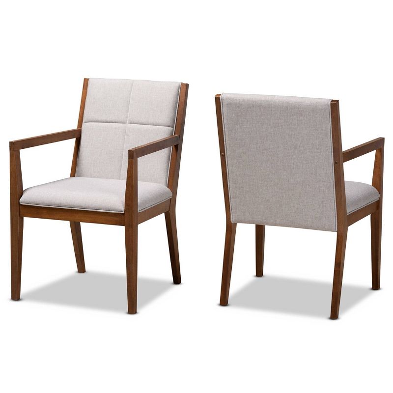 Set of 2 Theresa Fabric Upholstered Wood Living Room Accent Chair - Baxton Studio, 1 of 11