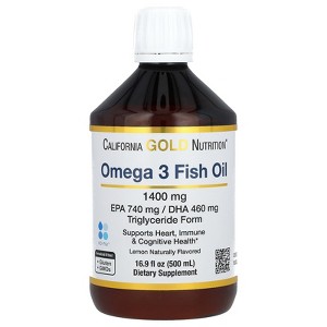 California Gold Nutrition Omega-3 Fish Oil, Norwegian Triglyceride, Natural Lemon, 16.9 fl oz (500 ml) - 1 of 3