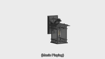 Black Aluminum Mission-Style Outdoor Wall Lantern with Clear Glass
