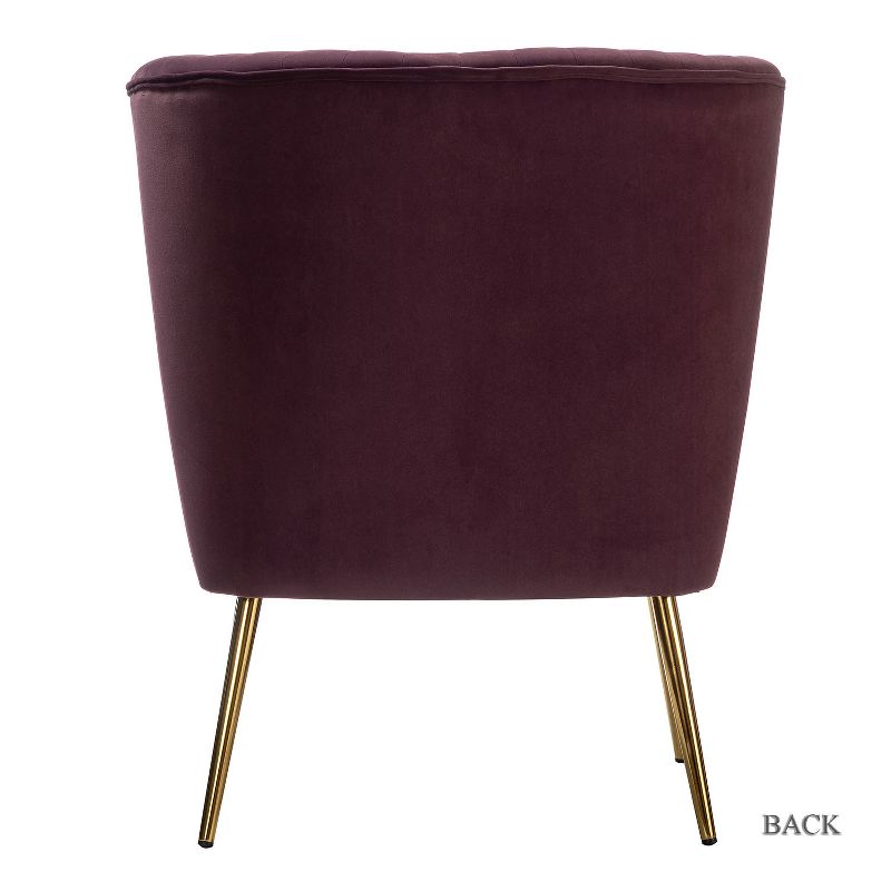 Quentin Velvet Accent Side Chair with Golden Metal Base | Karat Home, 6 of 18