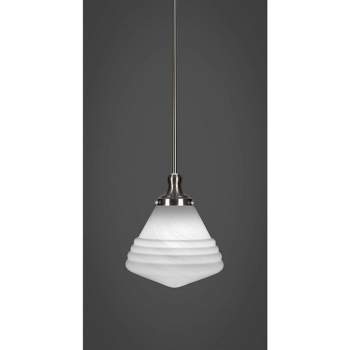 Toltec Lighting Juno 1 - Light Pendant in  Brushed Nickel with 10" White Marble Shade