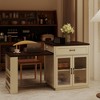 Bella Depot 83.1'' Extendable Kitchen Island with Slide Out Table and Storage Racks Dining Table,Power Outlet Cream White - 4 of 4