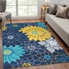 Large Machine Washable Area Rugs 10x13 Modern Flower Carpet with Non-Slip Backing Stain and Water Resistant Soft Low Pile Rugs Farmhouse Accent - 2 of 4