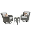 XIZZI Wicker Patio Furniture Set with 3-Seat Sofa, Swivel Rocking Armchairs & Ottomans & Side Table, Modular Sectional Outdoor Conversation Sofa Set - 2 of 4