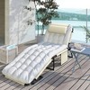 Resenkos Folding Chaise Lounge Pool Chair With 4-Level Reclining Back, Cushion, Side Pocket, Headrest, Blue - 4 of 4