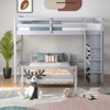 Infans Twin Over Twin Loft Bunk Bed Wood w/Bookcase Guardrail Ladder Kids Bedroom - 3 of 4