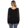 WhizMax Women's V-Neck Patchwork Sheer Mesh Long Sleeve Top - 4 of 4