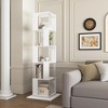 5 tier Rotating Bookshelf, Floor Rack Simple Bookcase with Acrylic plate, Multi-Function Creative Bookshelf - 2 of 4