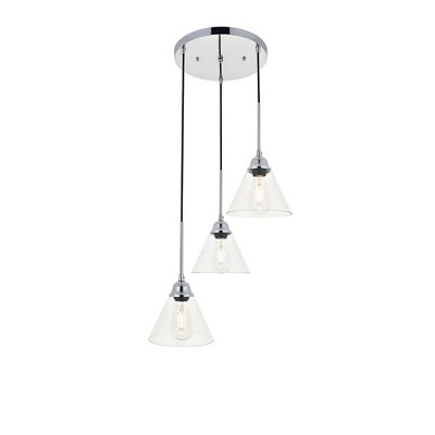 Elegant Lighting Histoire 3 light chrome Pendant