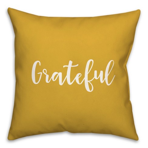 Creative Products Grateful in Mustard 18 x 18 Spun Poly Pillow - image 1 of 3