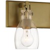 Minka Lavery Industrial Wall Light Sconce Soft Brass Hardwired 13 3/4" 2-Light Fixture Clear Glass Shade for Bedroom Bathroom - 2 of 3