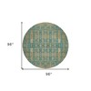 Teal Blue Taupe And Beige Moroccan Washable Indoor Outdoor Area Rug - 3 of 4