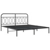 vidaXL Metal Bed Frame without Mattress with Footboard Black 76"x79.9" - 3 of 4
