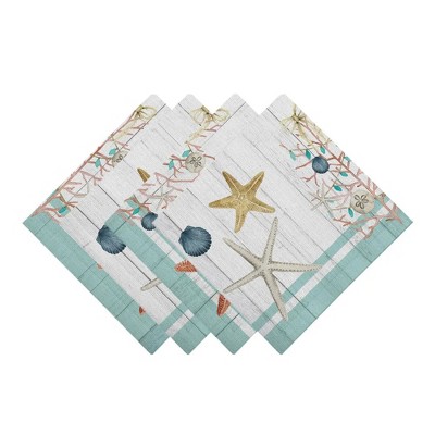 Laural Home Coastal Christmas 4-Pc. 20" x 20" Napkin Set