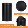 17 Gallon/65 Liter Trash Can, Stainless Steel Rubbish Bin, Commercial Grade Waste Container, Round Garbage Can for Outdoor, Home Office, Restaurant - 4 of 4