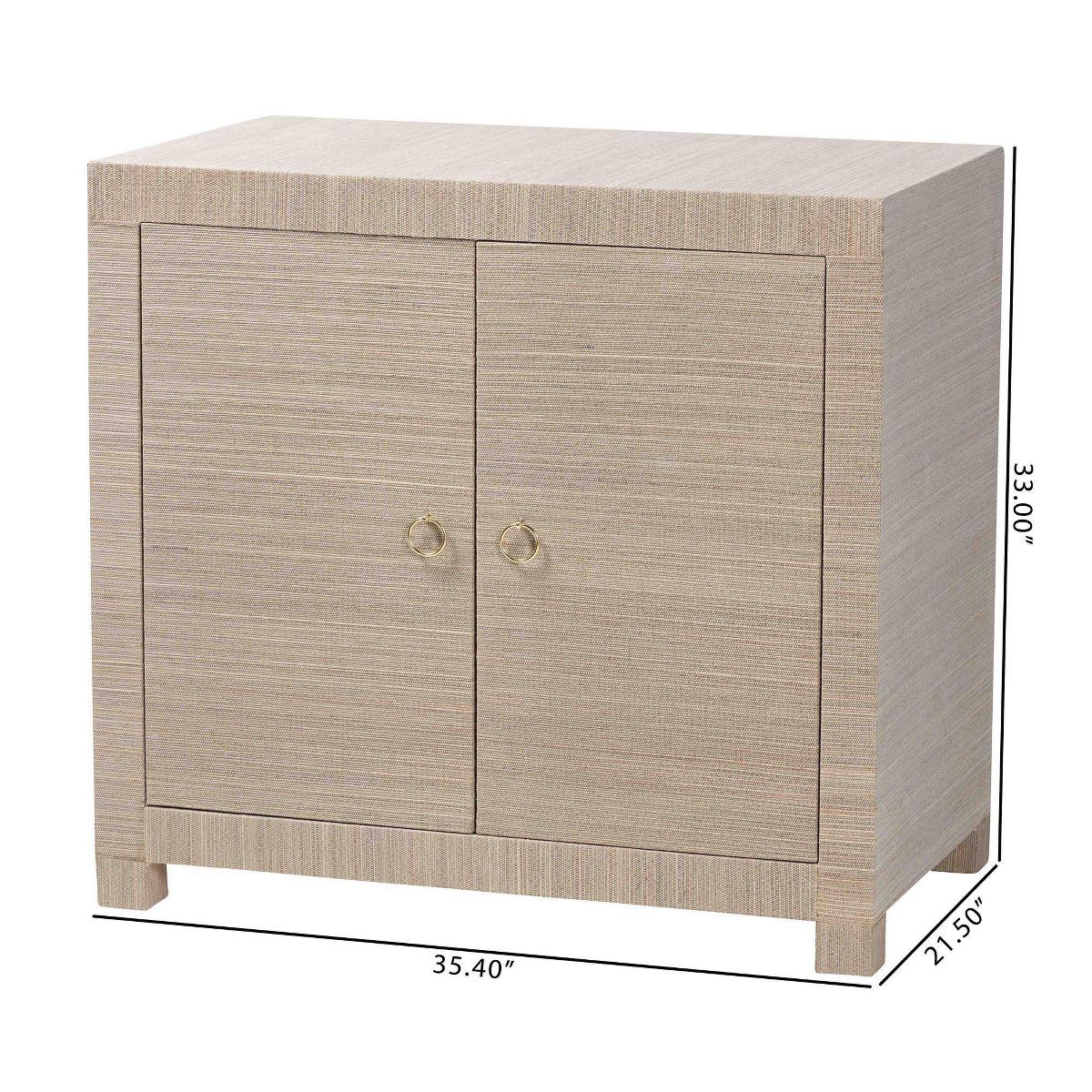bali & pari Halen Natural Grasscloth Storage Cabinet Beige - thumbnail 9