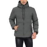 Lars Amadeus Men's Hooded Puffer Jacket Long Sleeves Zipper Winter Warm Quilted Coat