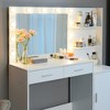 Lycvki 46.4 in Vanity Desk with Adjustable Lights Mirror and Large Drawer - 4 of 4