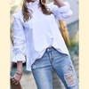 Women's Ruffle Neck Blouse - Mazik - 4 of 4